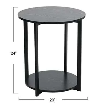 Stylish Household Essentials Black Oak Round End Table