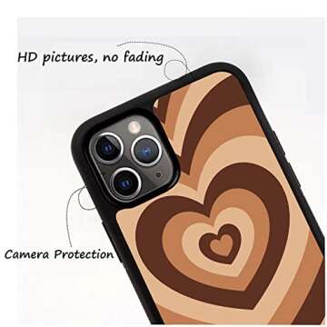 MOKENS Cute Brown Heart Phone Case for iPhone 11