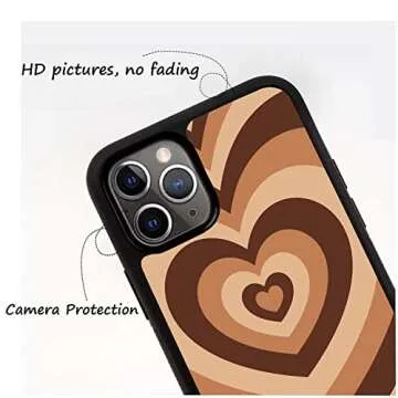MOKENS Cute Brown Heart Phone Case for iPhone 11