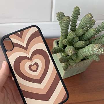 MOKENS Cute Brown Heart Phone Case for iPhone 11