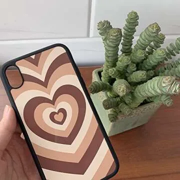 MOKENS Cute Brown Heart Phone Case for iPhone 11