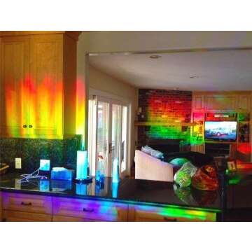 Rainbow Symphony – Rainbow Suncatcher Window Film, Diffraction Window Film, Stained Glass Window Cling, Holographic Prismatic Film, Crystal Pattern, 24" X 36", Made in USA