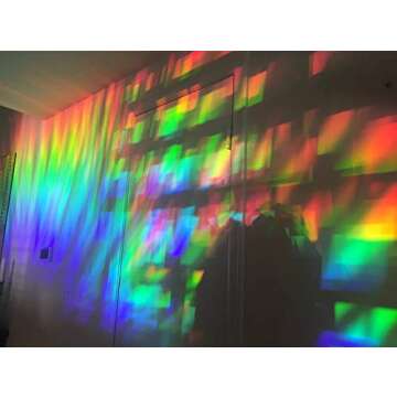 Rainbow Symphony – Rainbow Suncatcher Window Film, Diffraction Window Film, Stained Glass Window Cling, Holographic Prismatic Film, Crystal Pattern, 24" X 36", Made in USA
