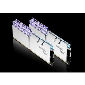 G.SKILL Trident Z Royal Series (Intel XMP) DDR4 RAM 16GB (2x8GB) 3200MT/s CL16-18-18-38 1.35V Desktop Computer Memory UDIMM - Silver (F4-3200C16D-16GTRS)