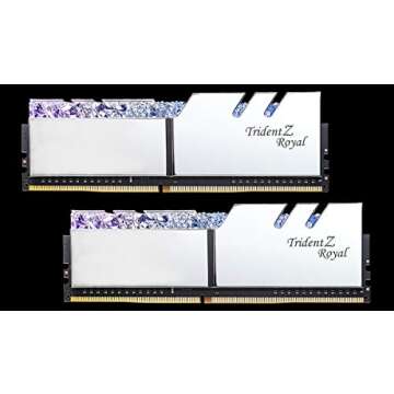 G.SKILL Trident Z Royal Series (Intel XMP) DDR4 RAM 16GB (2x8GB) 3200MT/s CL16-18-18-38 1.35V Desktop Computer Memory UDIMM - Silver (F4-3200C16D-16GTRS)