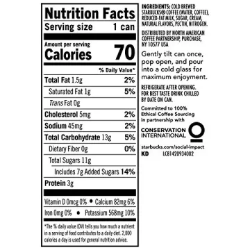 Starbucks Nitro Cold Brew Vanilla Sweet Cream in Cans