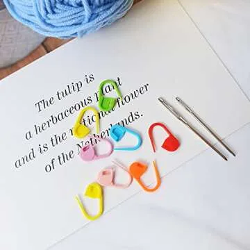200 Colorful Stitch Markers and 9 Sewing Needles Set