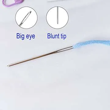 200 Colorful Stitch Markers and 9 Sewing Needles Set