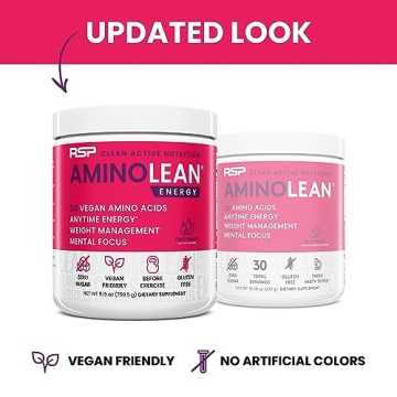 RSP AminoLean Pre Workout Vegan BCAA Natural Caffeine