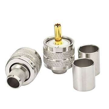 wlaniot PL259 Crimp Connector PL-259 Plug Male Connector pl259 pl-259 UHF Male Solder Connector for ...