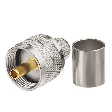 wlaniot PL259 Crimp Connector PL-259 Plug Male Connector pl259 pl-259 UHF Male Solder Connector for LMR-400 RG-213 CB Ham Radio Antenna 2pcs