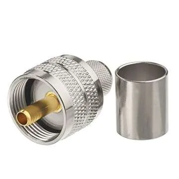 wlaniot PL259 Crimp Connector PL-259 Plug Male Connector pl259 pl-259 UHF Male Solder Connector for LMR-400 RG-213 CB Ham Radio Antenna 2pcs