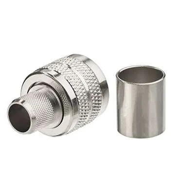 wlaniot PL259 Crimp Connector PL-259 Plug Male Connector pl259 pl-259 UHF Male Solder Connector for LMR-400 RG-213 CB Ham Radio Antenna 2pcs