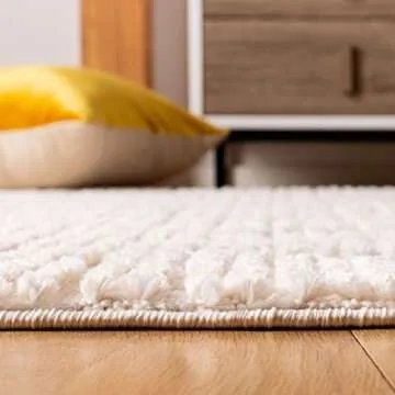 SAFAVIEH Marrakech Collection Area Rug - 8' x 10', Beige, Moroccan Boho Tribal Tassel Design, Non-Shedding & Easy Care, Ideal for High Traffic Areas in Living Room, Bedroom (MRK517C)