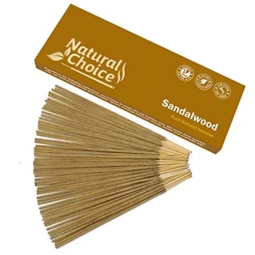 Natural Choice Sandalwood Incense Sticks - 100 Gr, Handcrafted Low Smoke Incense