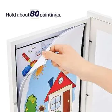 ONE WALL Kids Artwork Picture Frame Display 8.5x11 with Mat or 9.9x12.7 Without Mat, White Wood Frame with Tempered Glass Front Opening for Kids Drawings, Artworks, Art Projects, Schoolwork, 2-Pack