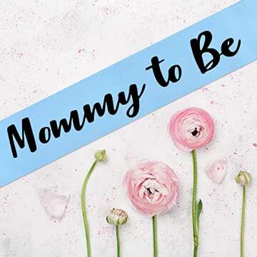 Baby Shower Sash for Boy - 'Mommy to Be' Sash With Beautiful Blue Ribbon and Black Foil Text - Ideal Gender Reveal, Baby Shower, Welcome Baby, Mom to Be or Baby Sprinkle Gift, mommy to be sash, mom to