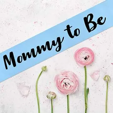 Baby Shower Sash for Boy - 'Mommy to Be' Sash With Beautiful Blue Ribbon and Black Foil Text - Ideal Gender Reveal, Baby Shower, Welcome Baby, Mom to Be or Baby Sprinkle Gift, mommy to be sash, mom to