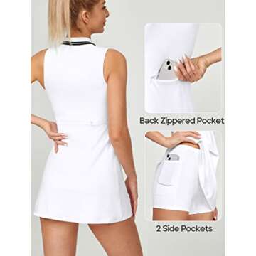 Golf Dress Tennis Dresses for Women with Built in Shorts and Bra 3 Pockets Athletic Dress Workout Dr...