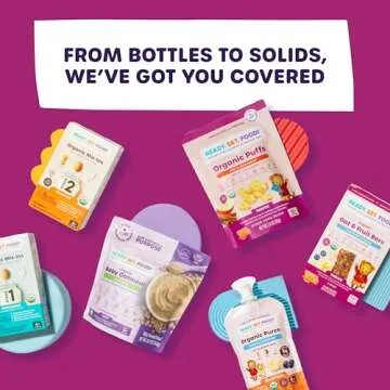 Stage 2 Mix-ins – Safe & Easy Early Allergen Introduction for Babies 4+ Months, Mix with a Bottle or Baby Food, With 3 Top Allergens: Organic Peanuts, Milk & Eggs By Ready Set Food! (30 Days)