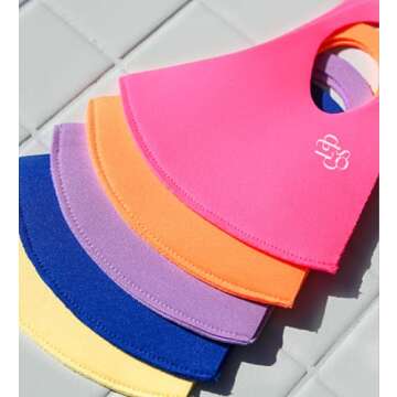 LAPCOS Kids Face Mask Set (5 Pack, Assorted Colors) Washable & Reusable Cute Face Mask for Boys and Girls - Breathable & Lightweight Face Shield for School, Sports, and Outdoors, Flexible Fit