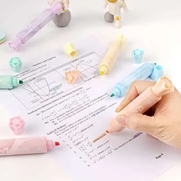 chosch Candy Shape Highlighters, Assorted colors,Chisel Tip,Water Based,Quick Dry& Write Smoothly 6 Macaron Colors (CANDY HIGHLIGHTER)