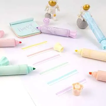 chosch Candy Shape Highlighters, Assorted colors,Chisel Tip,Water Based,Quick Dry& Write Smoothly 6 Macaron Colors (CANDY HIGHLIGHTER)