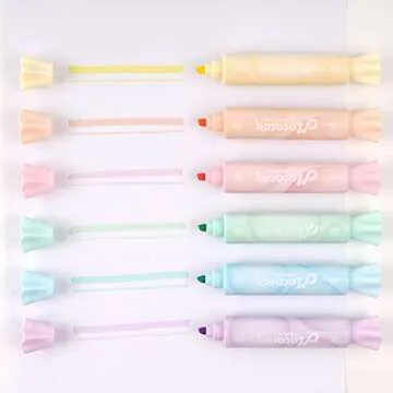 chosch Candy Shape Highlighters, Assorted colors,Chisel Tip,Water Based,Quick Dry& Write Smoothly 6 Macaron Colors (CANDY HIGHLIGHTER)