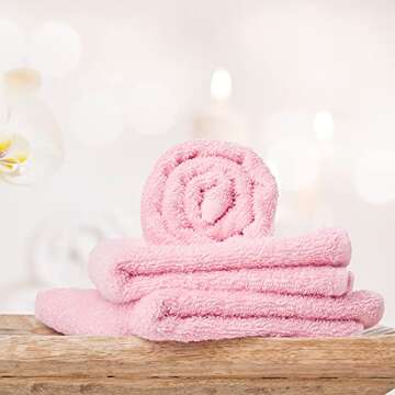 Yoofoss Luxury Washcloths Towel Set 10 Pack Baby Wash Cloth for Bathroom-Hotel-Spa-Kitchen Multi-Purpose Fingertip Towels and Face Cloths 10'' x 10'' - Pink