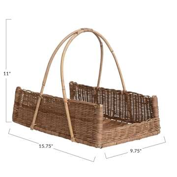 Creative Co-Op Decorative Rattan Hanging, Natural Basket