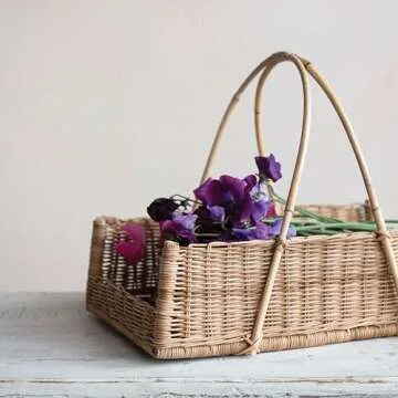 Creative Co-Op Decorative Rattan Hanging, Natural Basket