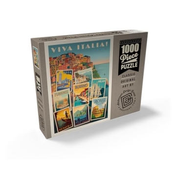 Premium 1000-Piece Jigsaw Puzzle - Vintage Italy Collage