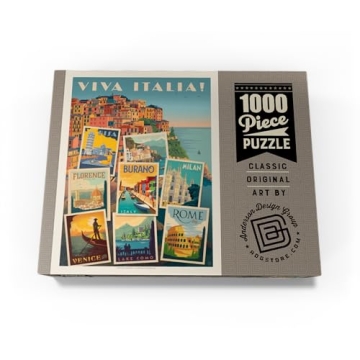 Premium 1000-Piece Jigsaw Puzzle - Vintage Italy Collage