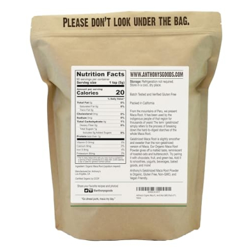 Anthony's Organic Gelatinized Maca Root Powder - 1 lb