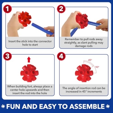 Creative 180Pcs Fort Building Kit for Kids Ages 4-12