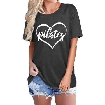 PECHAR Pilates Shirts for Women - Comfortable Workout Tees