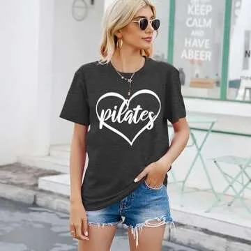 PECHAR Pilates Shirts for Women - Comfortable Workout Tees