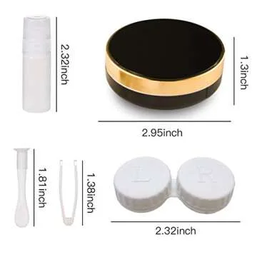 2 Pack Fashion Eyecare 4-in-1 Contact Lens Case, Lightweight Portable Contact Lens Case Kit with Mir...