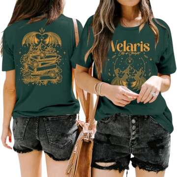 MOUSYA Women City of Starlight Shirt The Night Court Shirt Book Fan Gift Vintage Stars Graphic Tee