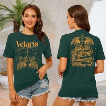 MOUSYA Women City of Starlight Shirt The Night Court Shirt Book Fan Gift Vintage Stars Graphic Tee