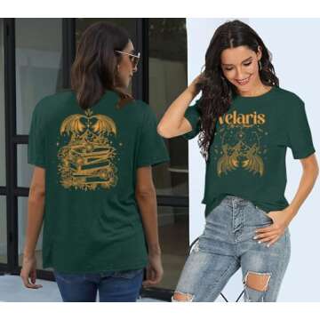 MOUSYA Women City of Starlight Shirt The Night Court Shirt Book Fan Gift Vintage Stars Graphic Tee