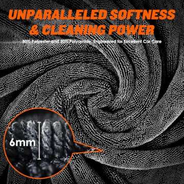 SMINDER 2-Pack 1200 GSM Car Drying Towels – Microfiber Towels for Cars (36" x 24"), Ultra-Absorbent, Streak-Free, Scratch-Free, No Water Spots, Double-Twist Pile & Edgeless Design