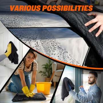 SMINDER 2-Pack 1200 GSM Car Drying Towels – Microfiber Towels for Cars (36" x 24"), Ultra-Absorbent, Streak-Free, Scratch-Free, No Water Spots, Double-Twist Pile & Edgeless Design