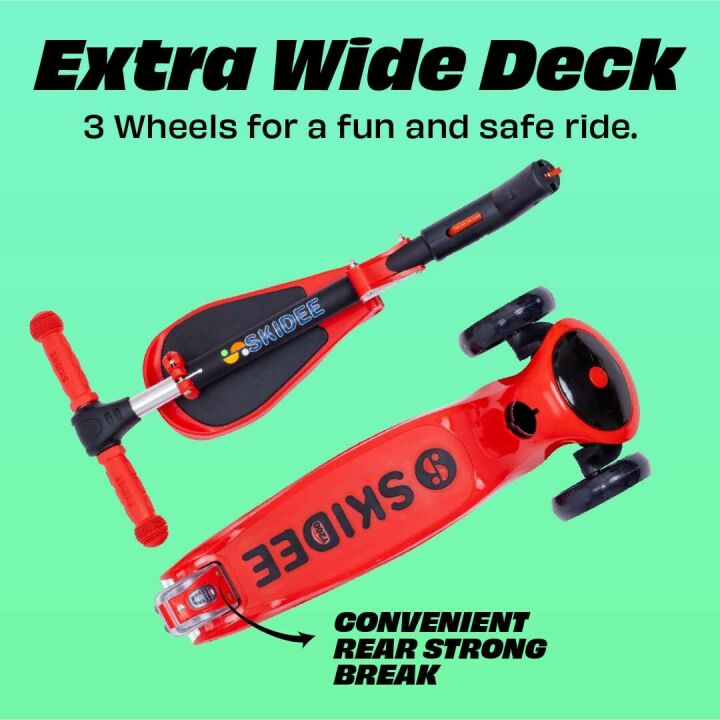 Kick Scooter for Kids, Adjustable & Foldable with Lights