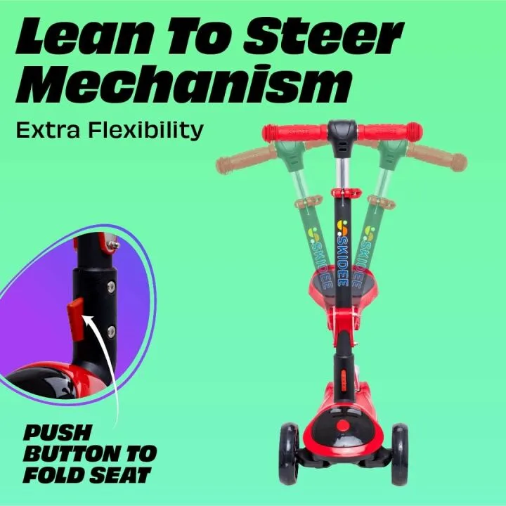 Kick Scooter for Kids, Adjustable & Foldable with Lights