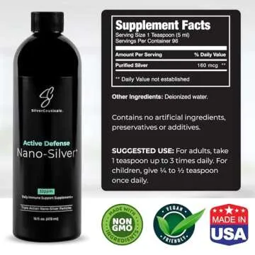 Colloidal Silver w/Nano Technology - 32ppm 16oz - 8X More Effective Natural Immune Support