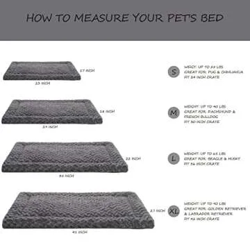 Washable Dog Bed Mat Reversible Dog Crate Pad Soft Fluffy Pet Kennel Beds Dog Sleeping Mattress for Large Jumbo Medium Small Dogs, 35 x 22 Inch, Gray