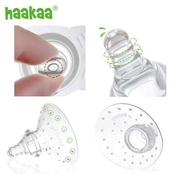 haakaa Nipple Shields for Nursing Newborn Silicone Nippleshield for Breastfeeding with Carry Case Combo, 2pc