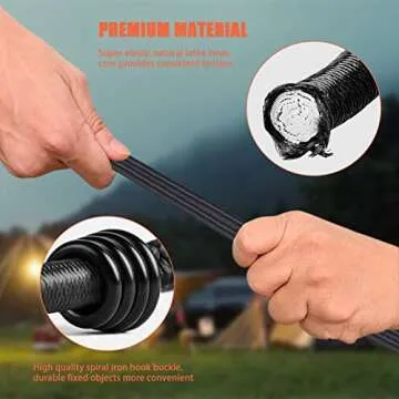 24" Heavy Duty Bungee Cords, 4 Pack for Outdoor Use