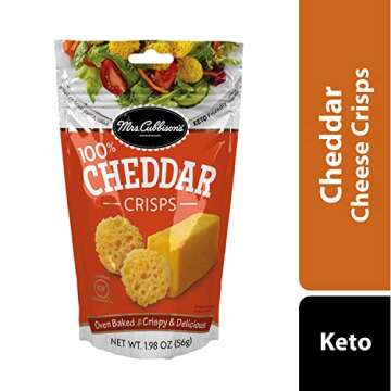Mrs. Cubbison's Cheese Crisps - 100% Real Cheese, Keto Friendly, Great for Snacking and Salad Topper - Cheddar Flavor, 1.98 Ounce (Pack of 1)
